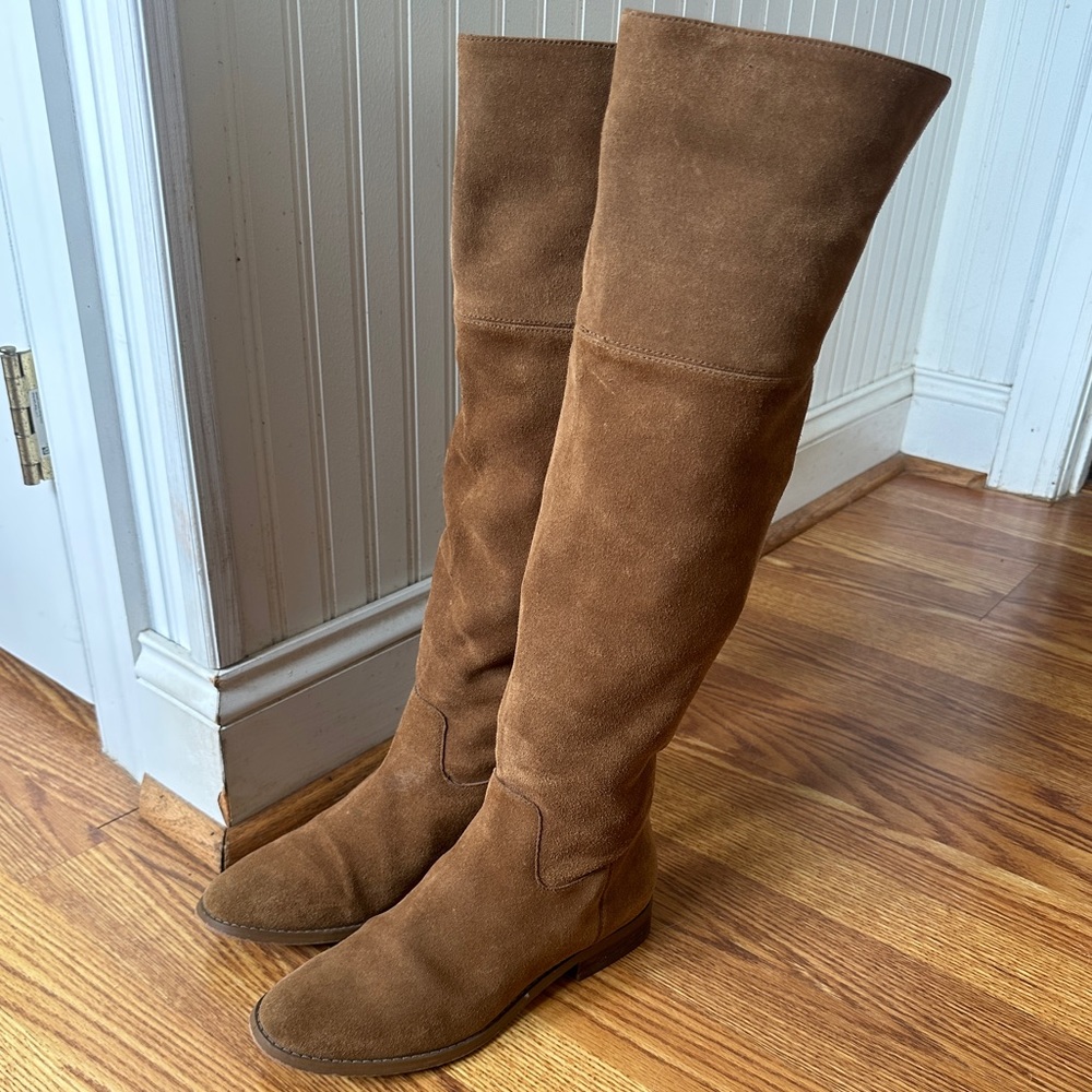 Michael Kors Suede Knee High Riding Boots